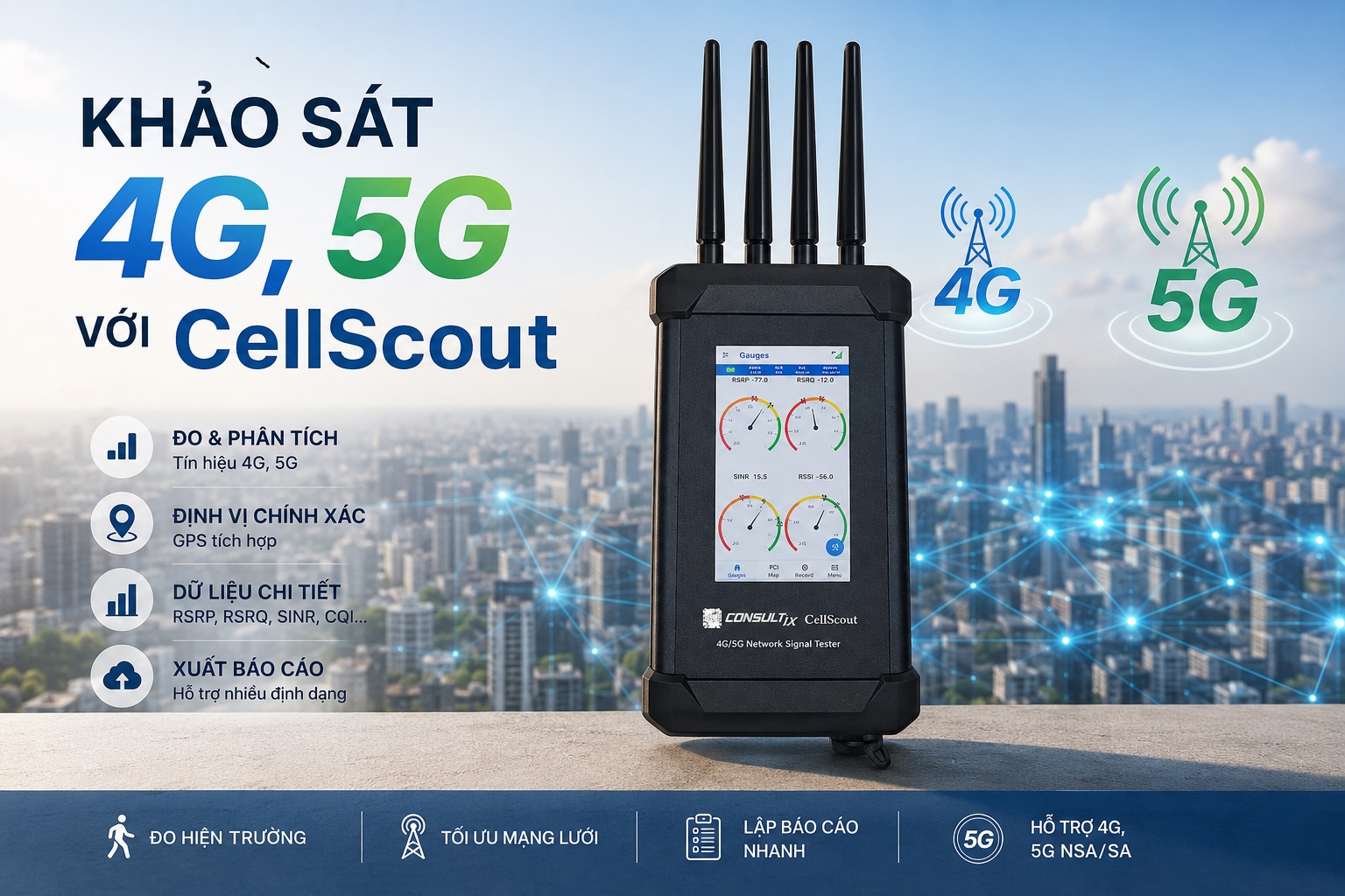 CellScout đo kiểm 4G 5G